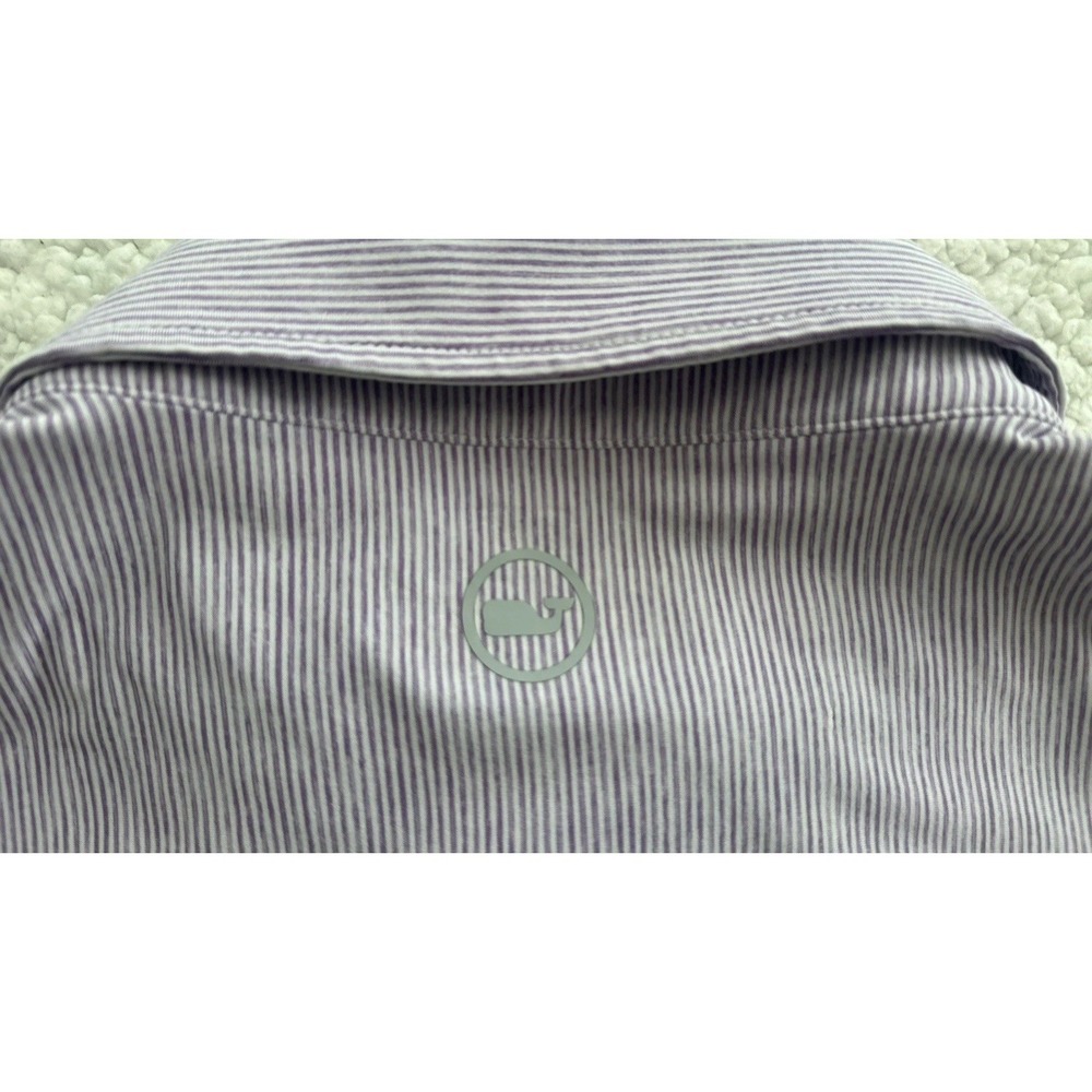 Mens Vineyard Vines Performance Polo Shirt Purple Stripe Short Sleeve Size L - Picture 14 of 14